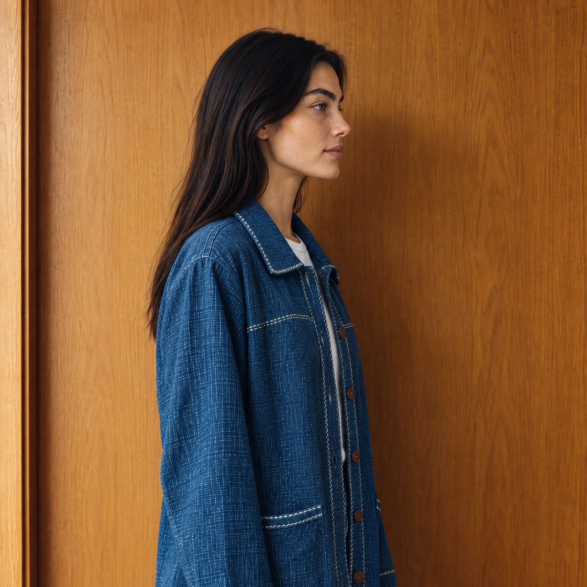 Veste Indigo Naturel Brodée – Unisexe