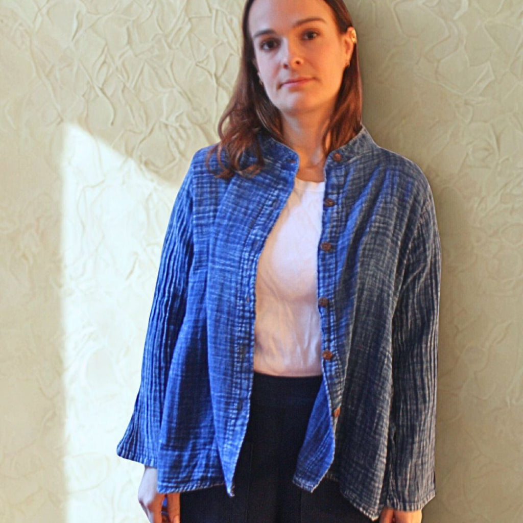 Stella - Top Gaze de Coton Indigo