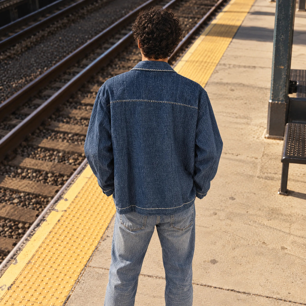 Veste Indigo Naturel Brodée – Unisexe