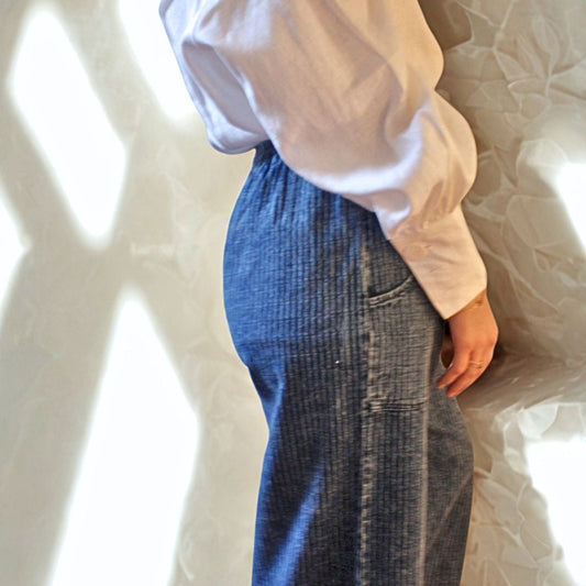 Pantalon coton délavé – Indigo naturel |  Taille unique