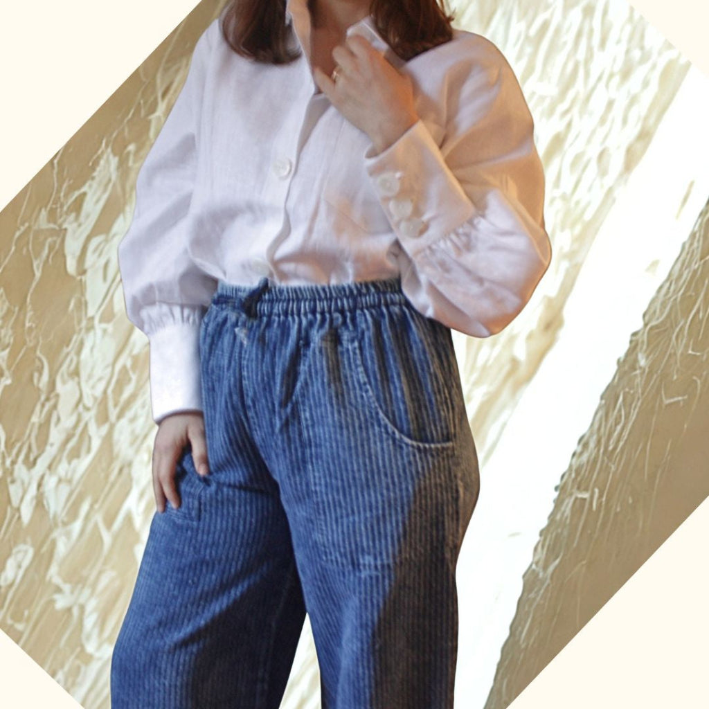 Pantalon coton délavé – Indigo naturel |  Taille unique