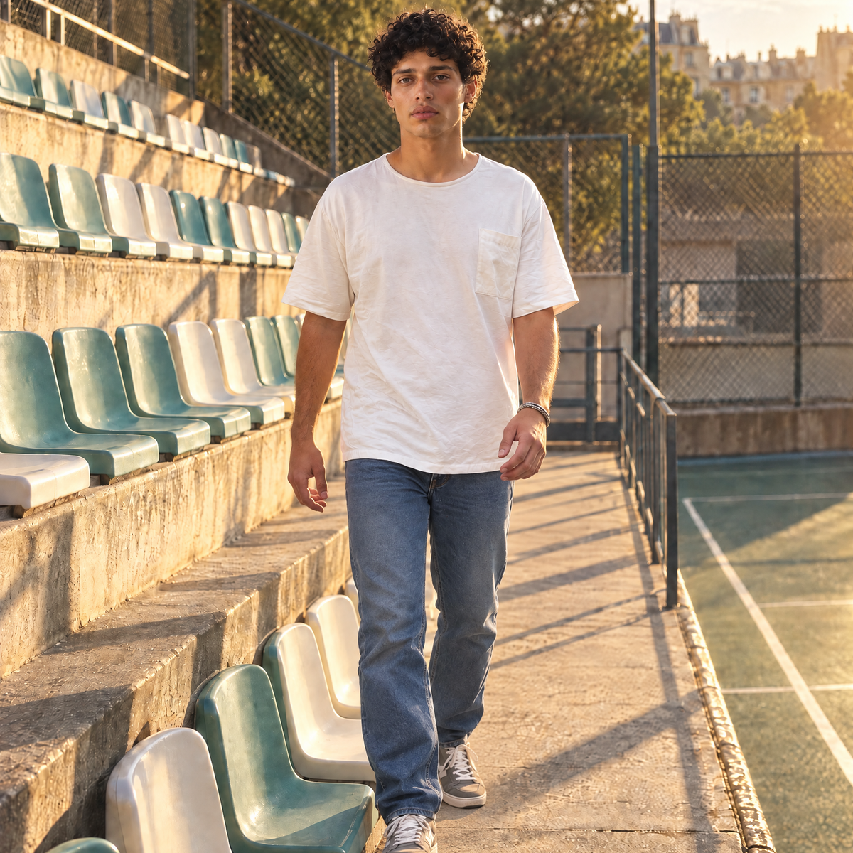 T-shirt homme coton - Coupe oversized inspiration tunique asie