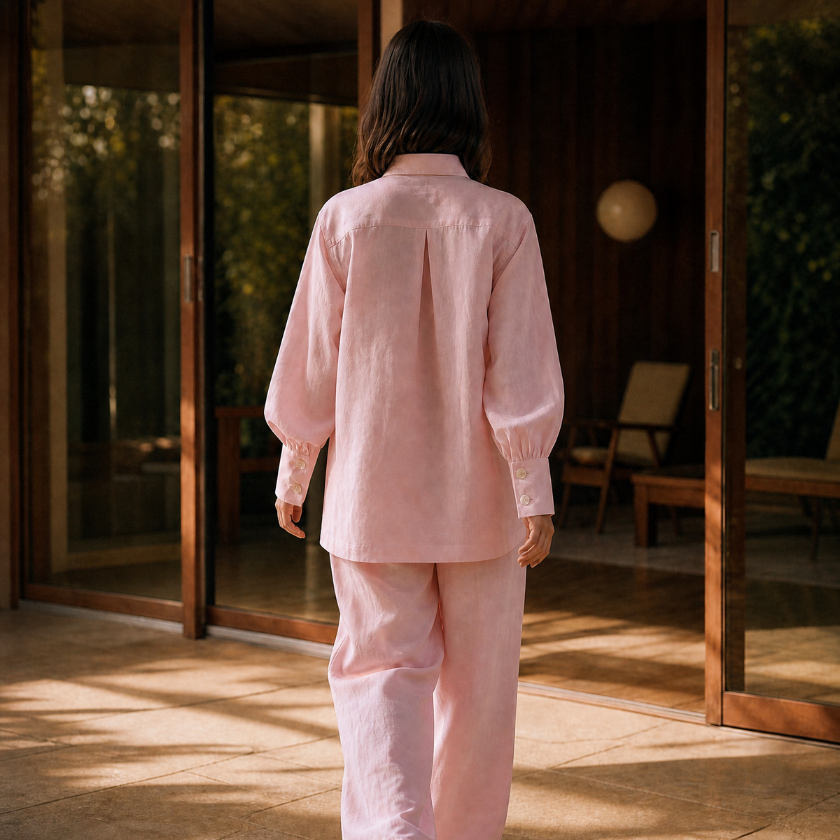 Chemise en Lin Rose Femme