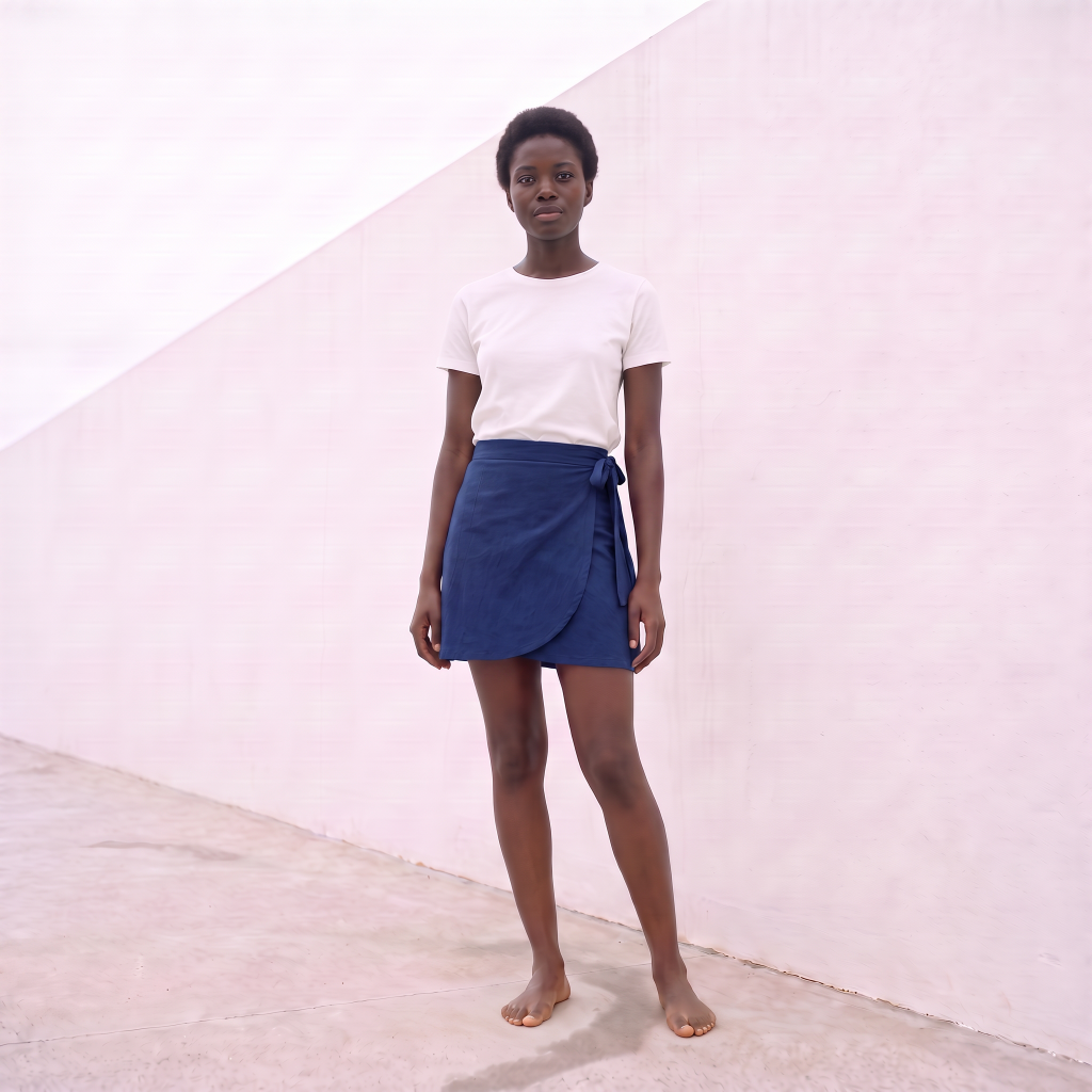 Jupe Courte en Coton Naturel – Taille Ajustable