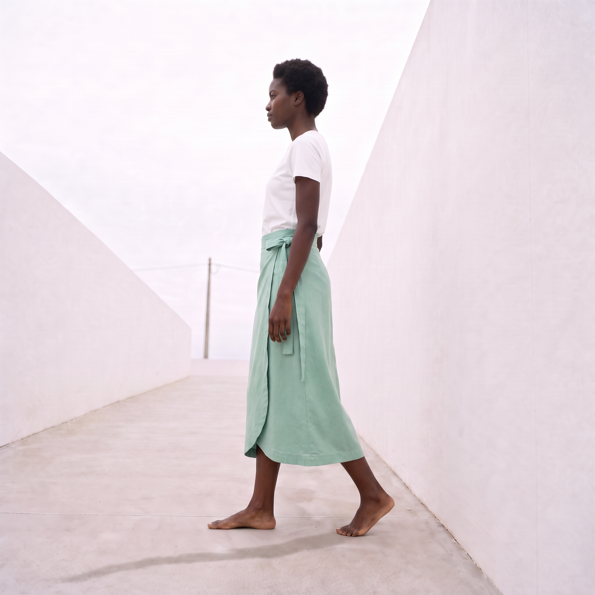 Jupe longue en coton | Taille unique ajustable