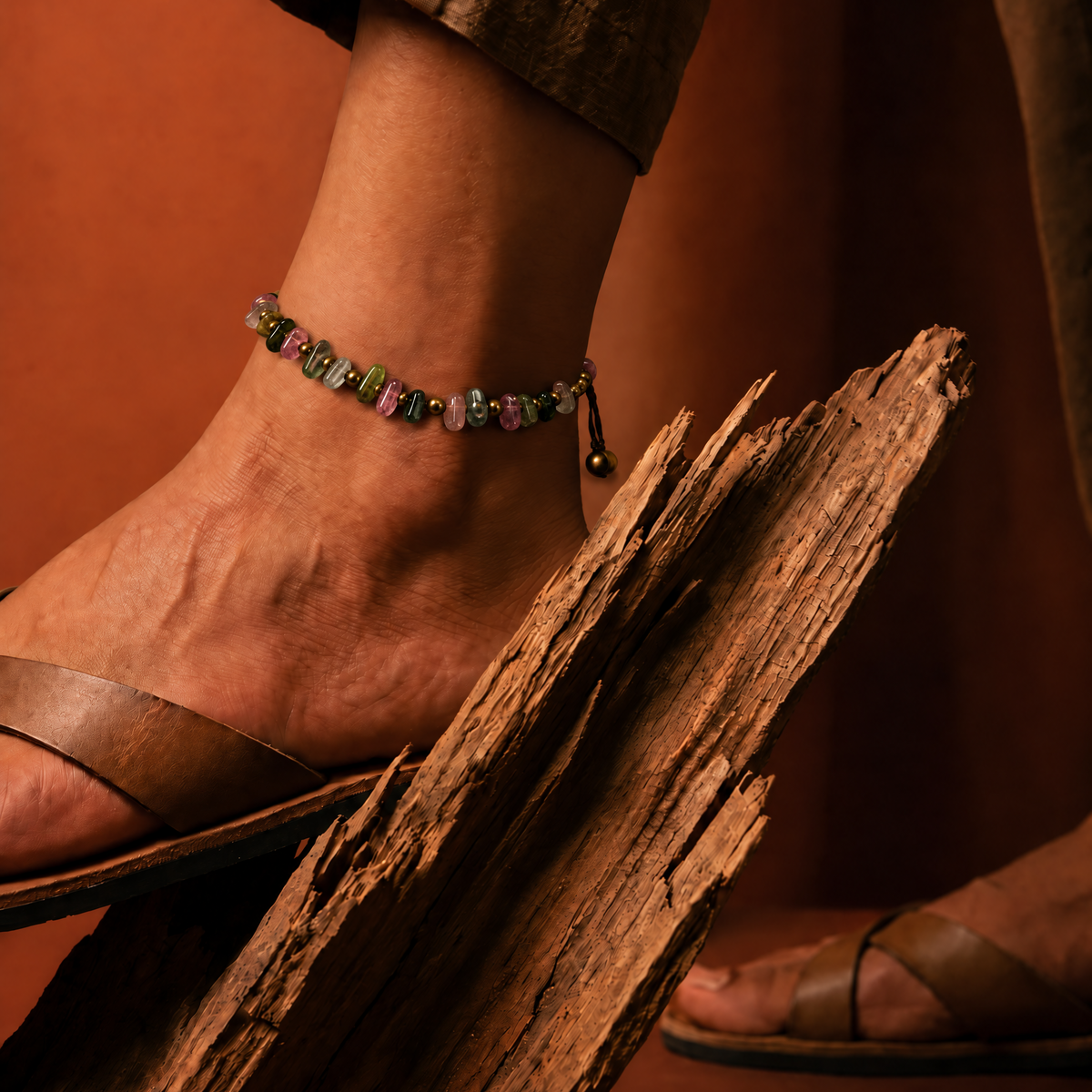 Bracelet cheville Jane pierres naturelles