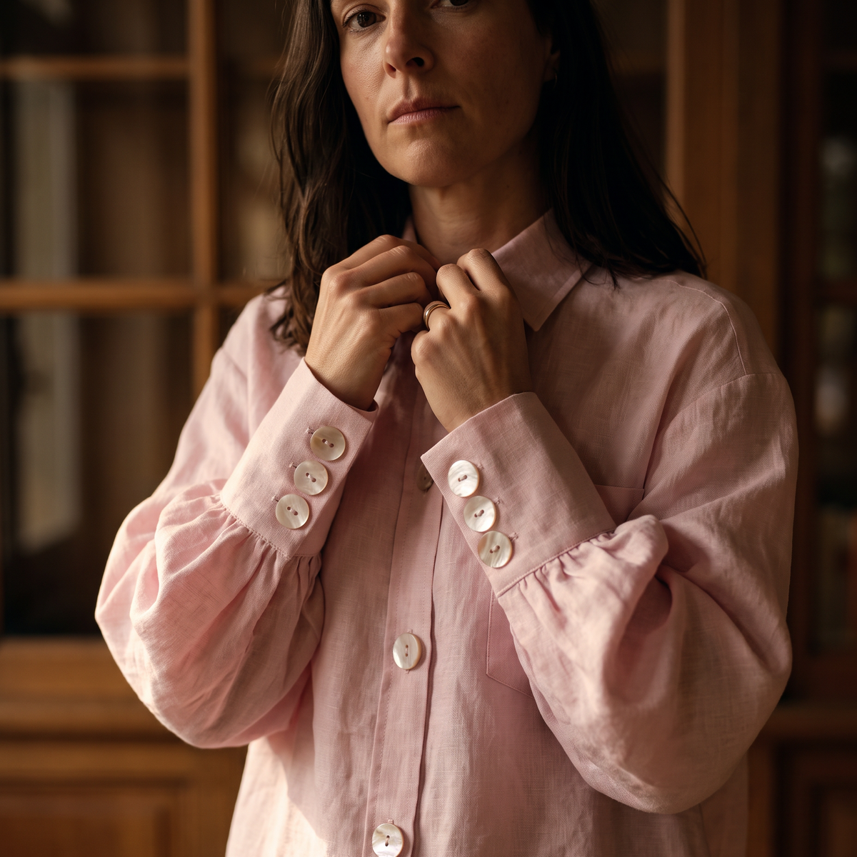 Chemise en Lin Rose Femme