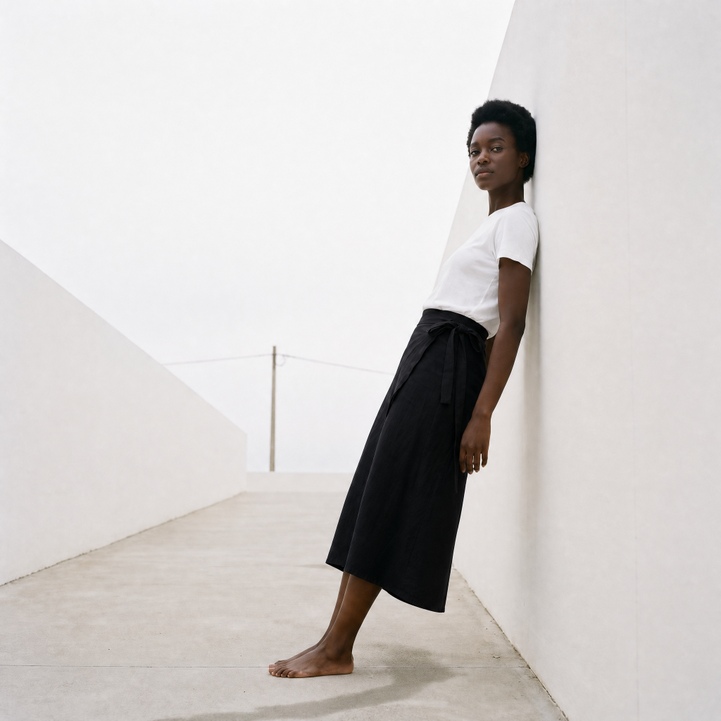 Jupe longue coton noire