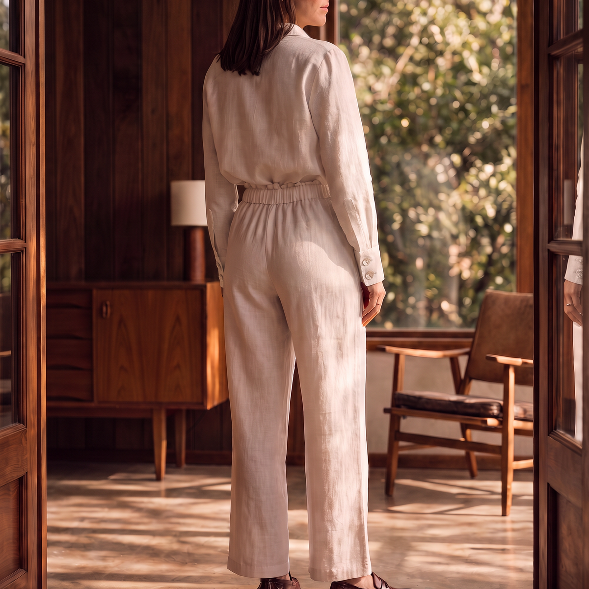 Pantalon en lin blanc – Coupe ample