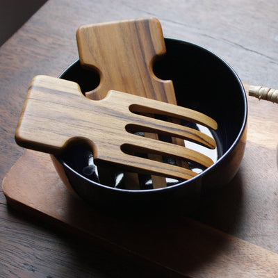 Couverts à salade en bois - Ensemble de 2 cuillères à salade