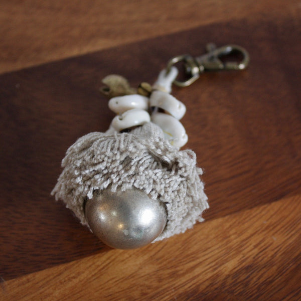 Porte Clés Pompon Coton Bohème - France