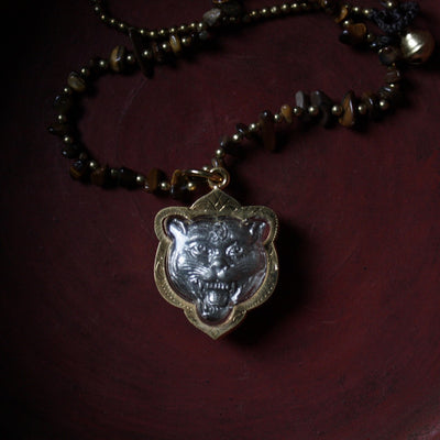 Collier Amulette Tigre - Bijou Fantaisie