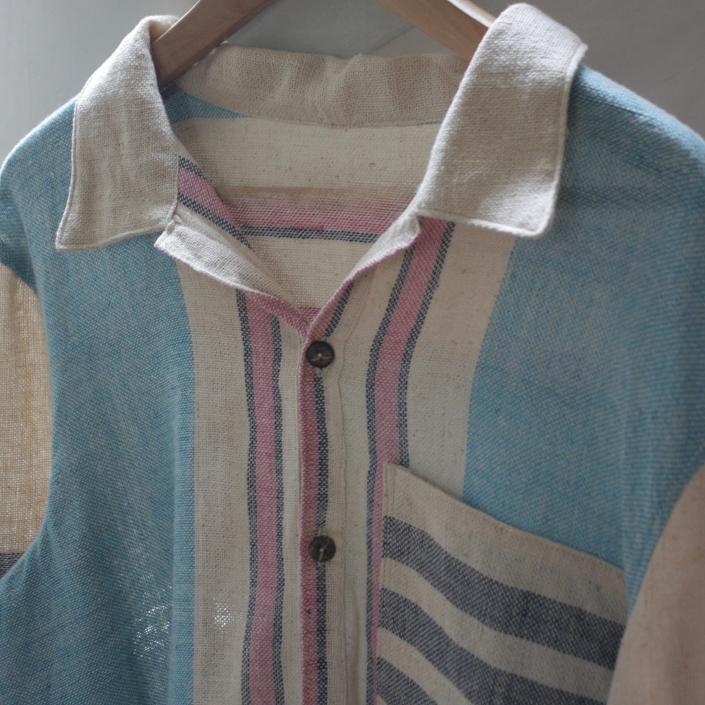 Tim Chemise Unisexe en Coton – Tissé à la Main & Colorations Naturelles