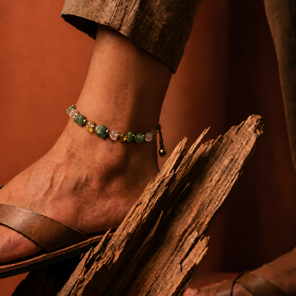 Bracelet cheville Jane pierres naturelles