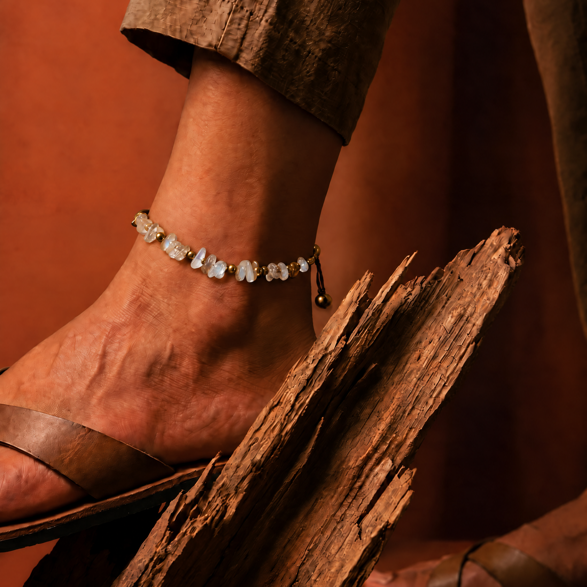 Bracelet cheville Jane pierres naturelles