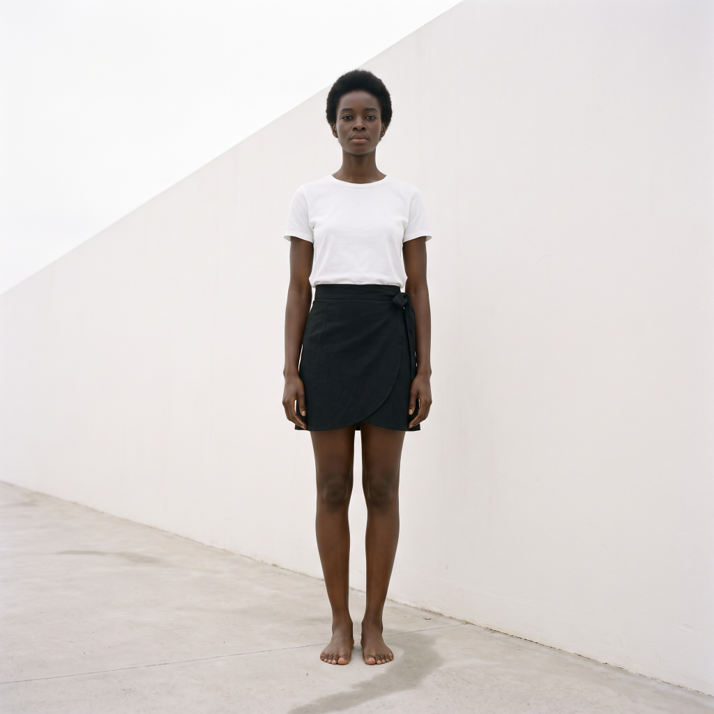 jupe courte noir coton 