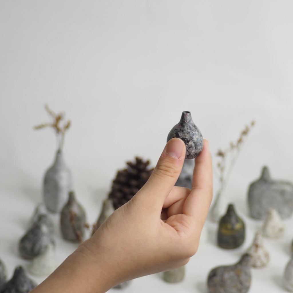 Mini Vase en Papier Recyclé 2,5 cm Bleu