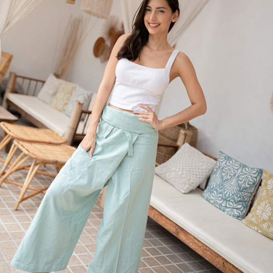 Pantalon de Pêcheur Unisexe Menthe