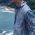 Chemise Homme Coton Indigo Rayée