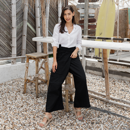 Pantalon de pêcheur thaï noir unisexe – vue 2