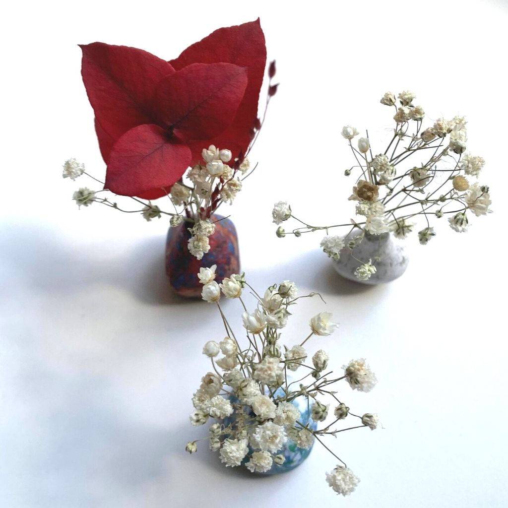 Mini Vase en Papier Recyclé 2,5 cm Bleu