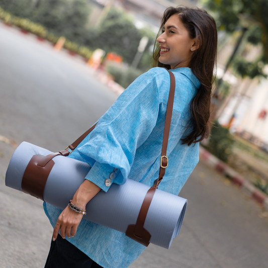 Sangle en cuir tapis de yoga