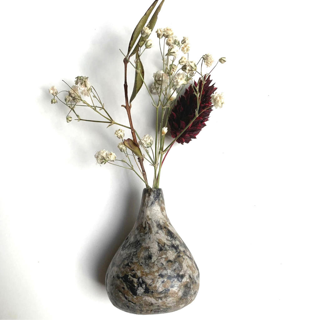 Vase en Papier Recyclé 5 cm Gris Beige