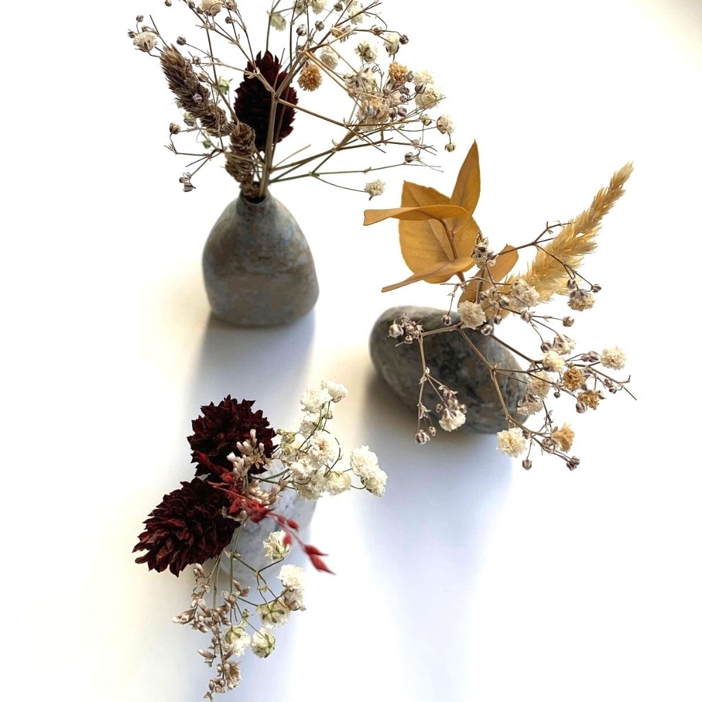 Vase en Papier Recyclé 7 cm Beige Gris Noir