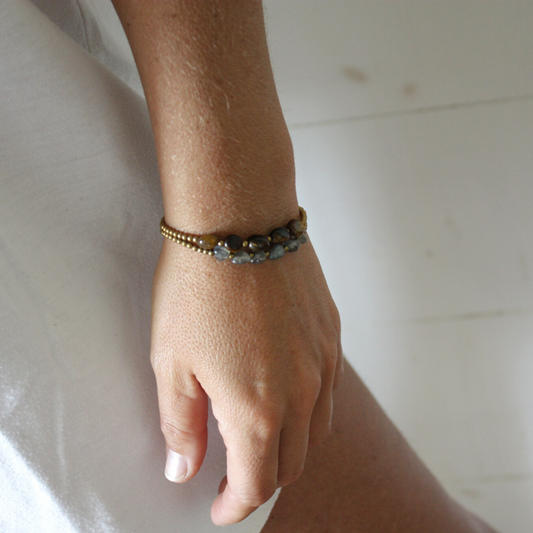 Bracelets en pierres Agate Grise