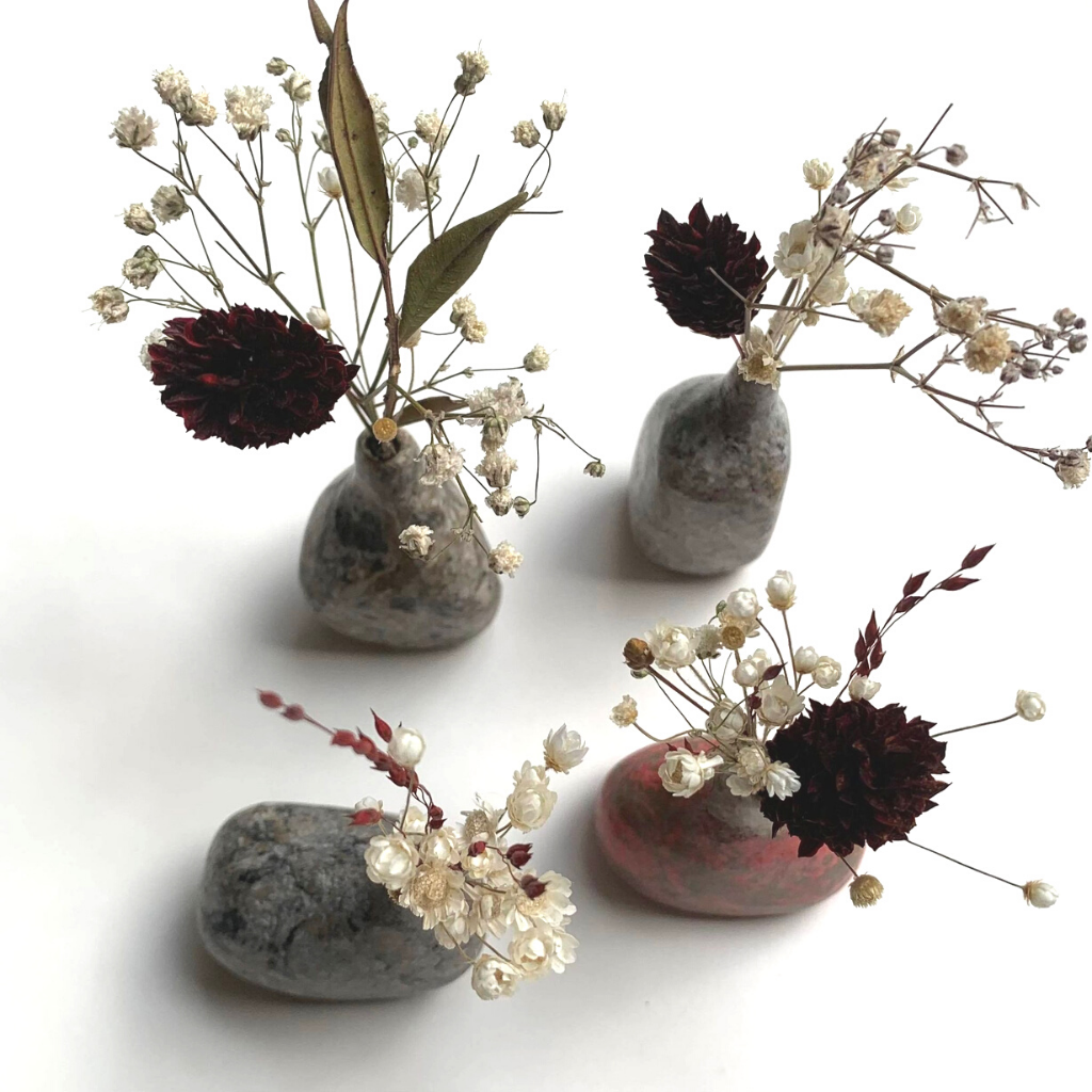 Vase en Papier Recyclé 5 cm Gris Beige