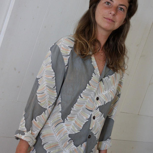 Chemise Coton Vert Gris