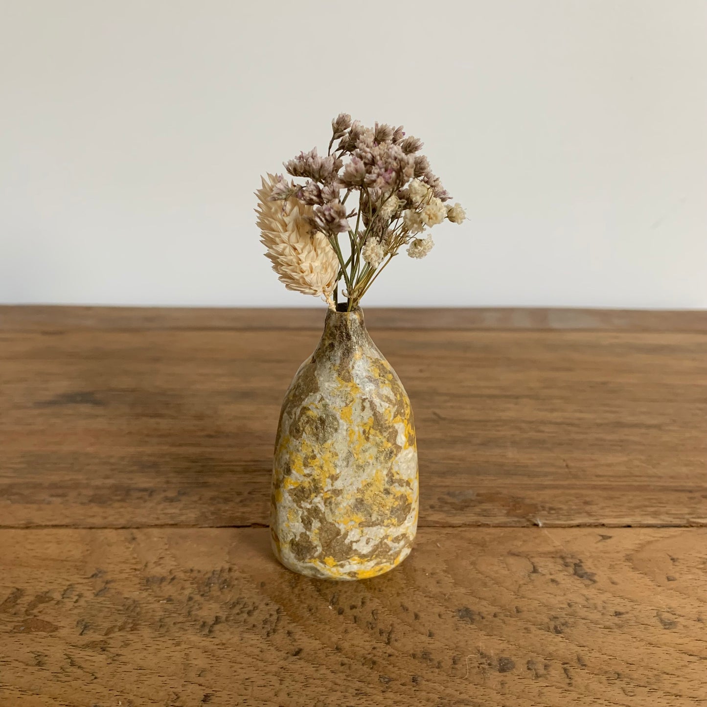 Vase en Papier Recyclé 7 cm Brun Jaune
