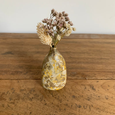 Vase en Papier Recyclé 7 cm Brun Jaune
