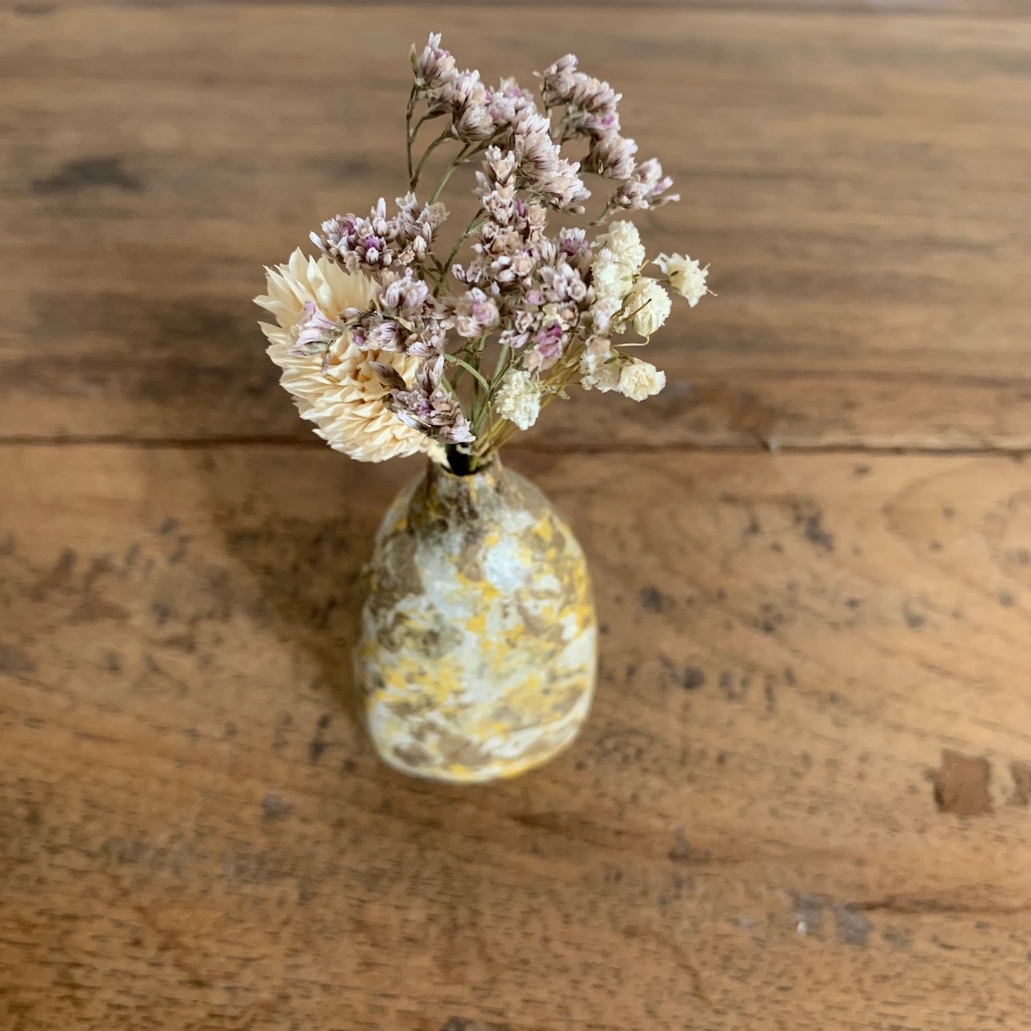 Vase en Papier Recyclé 7 cm Brun Jaune