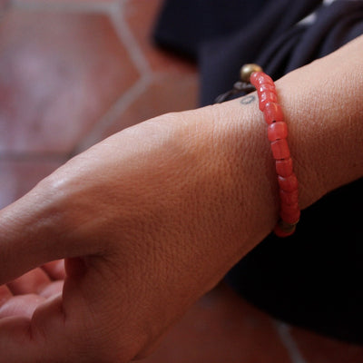 Bracelet pierres du Népal doré