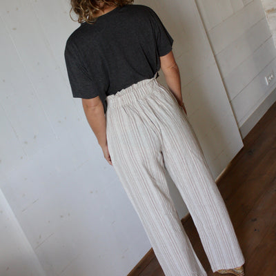 Pantalon Coton Femme Blanc